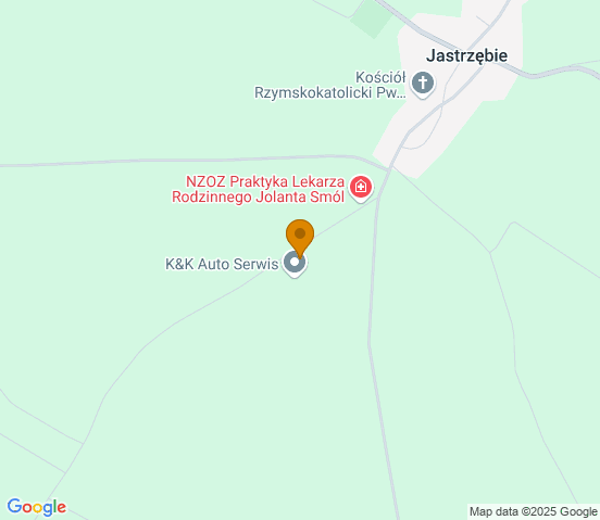 Mapa dojazdu do warsztatu samochodowego w miejscowości Jastrzębie