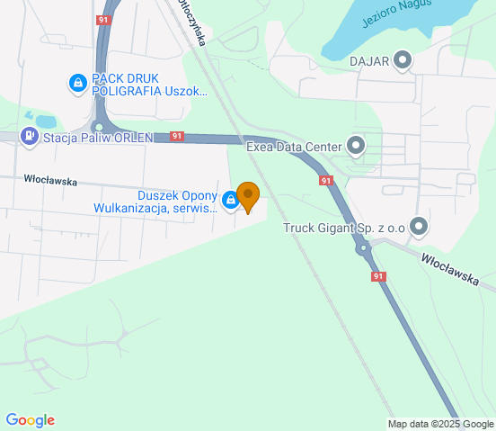 Mapa dojazdu do warsztatu samochodowego w miejscowości Toruń