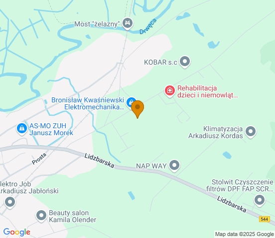 Mapa dojazdu do warsztatu samochodowego w miejscowości Wybudowanie Michałowo