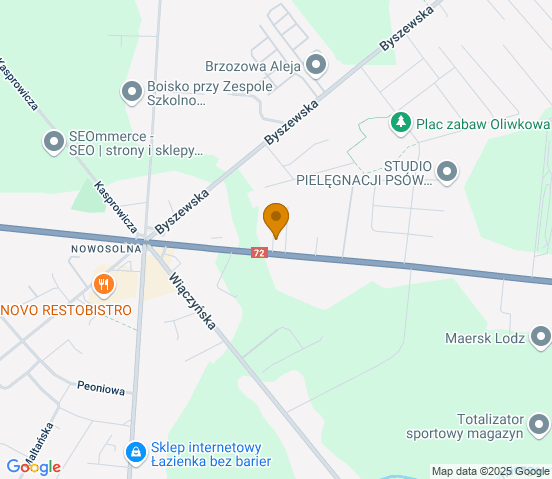 Mapa dojazdu do warsztatu samochodowego w miejscowości Łódź