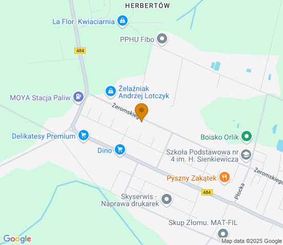 Mapa dojazdu do warsztatu samochodowego w miejscowości Zelów
