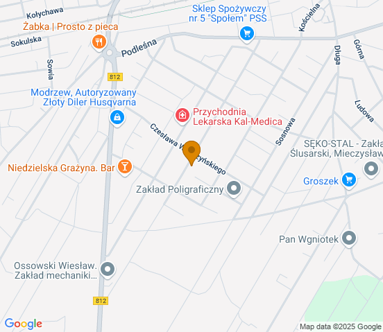 Mapa dojazdu do warsztatu samochodowego w miejscowości Biała Podlaska