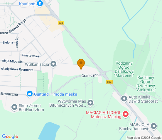 Mapa dojazdu do warsztatu samochodowego w miejscowości Kraśnik