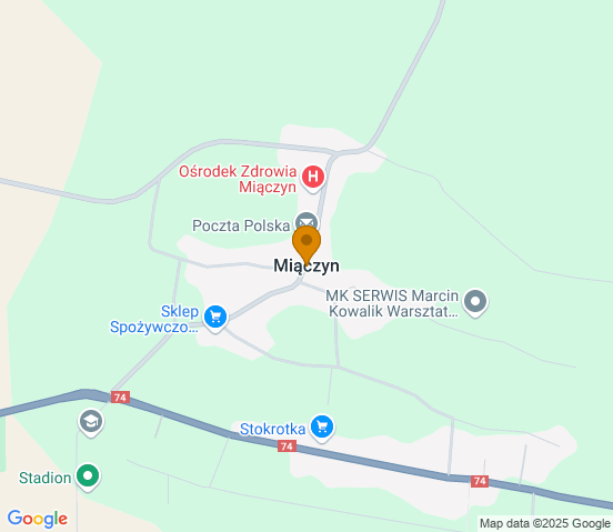 Mapa dojazdu do warsztatu samochodowego w miejscowości Miączyn