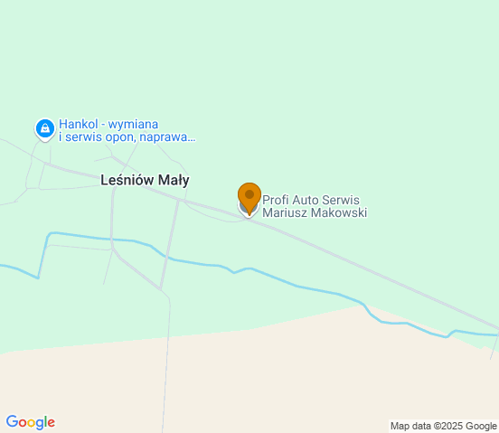 Mapa dojazdu do warsztatu samochodowego w miejscowości Leśniów Mały