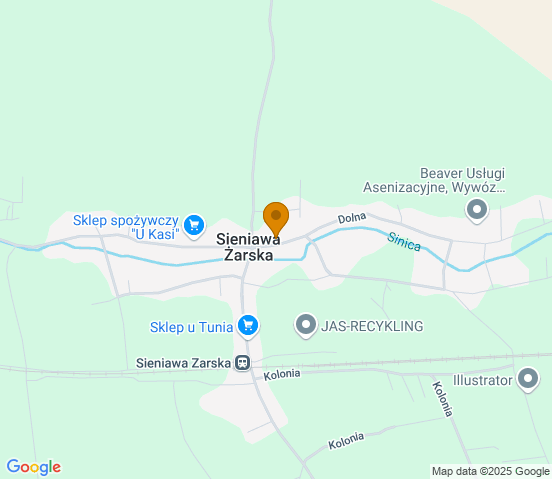Mapa dojazdu do warsztatu samochodowego w miejscowości Lipinki Łużyckie