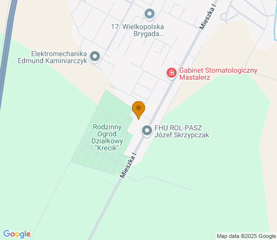 Mapa dojazdu do warsztatu samochodowego w miejscowości Międzyrzecz