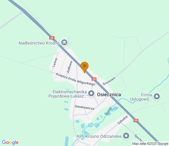 Mapa dojazdu do warsztatu samochodowego w miejscowości Osiecznica