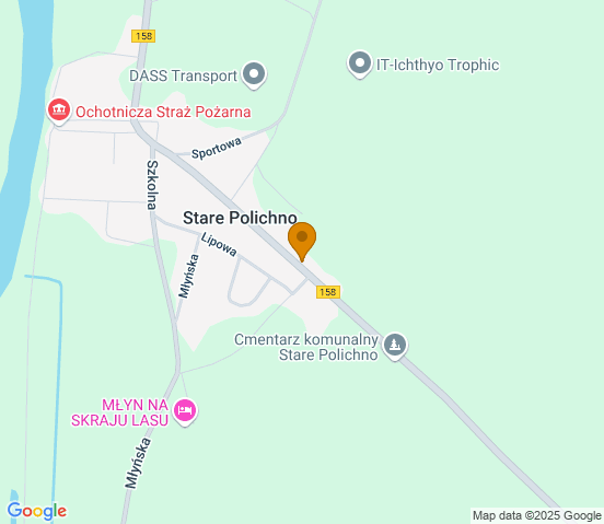 Mapa dojazdu do warsztatu samochodowego w miejscowości Stare Polichno