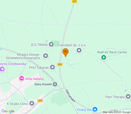 Mapa dojazdu do warsztatu samochodowego w miejscowości Stary Kisielin