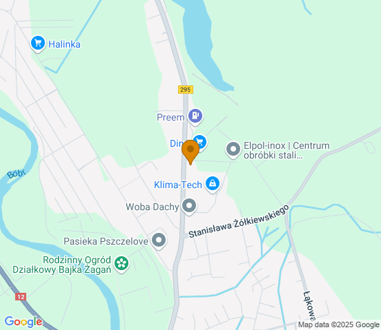 Mapa dojazdu do warsztatu samochodowego w miejscowości Żagań