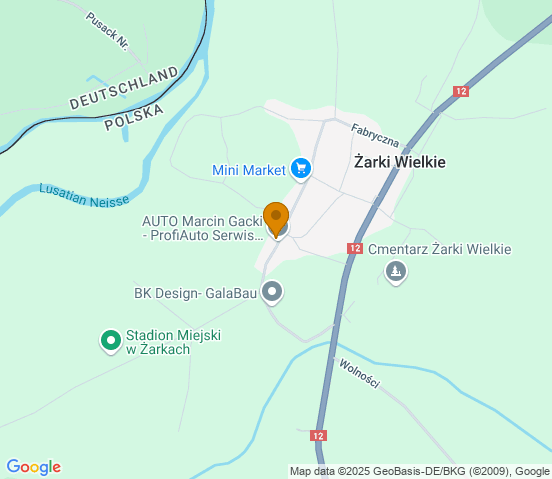 Mapa dojazdu do warsztatu samochodowego w miejscowości Żarki Wielkie