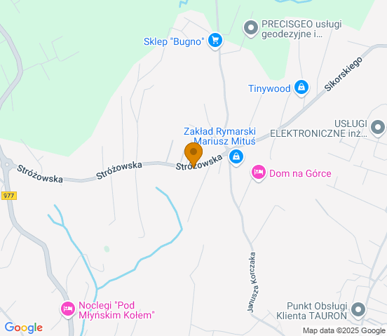 Mapa dojazdu do warsztatu samochodowego w miejscowości Gorlice