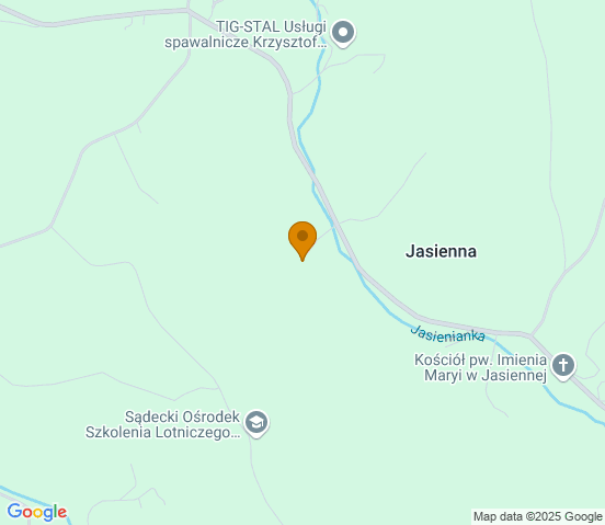 Mapa dojazdu do warsztatu samochodowego w miejscowości Jasienna