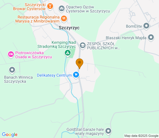 Mapa dojazdu do warsztatu samochodowego w miejscowości Jodłownik