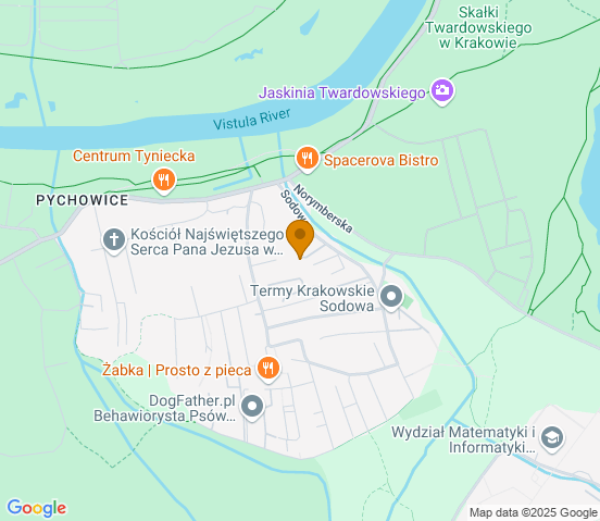 Mapa dojazdu do warsztatu samochodowego w miejscowości Kraków
