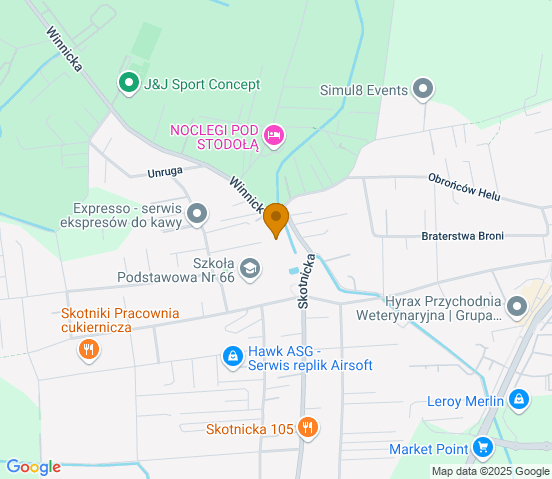 Mapa dojazdu do warsztatu samochodowego w miejscowości Kraków