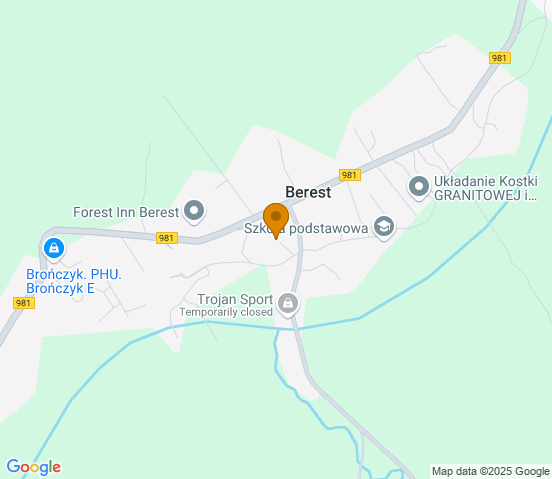 Mapa dojazdu do warsztatu samochodowego w miejscowości Krynica-Zdrój