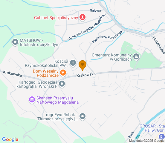 Mapa dojazdu do warsztatu samochodowego w miejscowości Moszczenica