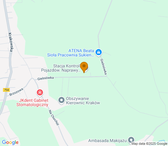Mapa dojazdu do warsztatu samochodowego w miejscowości Przybysławice