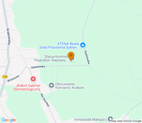 Mapa dojazdu do warsztatu samochodowego w miejscowości Przybysławice
