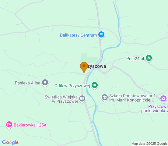 Mapa dojazdu do warsztatu samochodowego w miejscowości Przyszowa