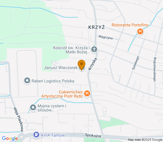 Mapa dojazdu do warsztatu samochodowego w miejscowości Tarnów