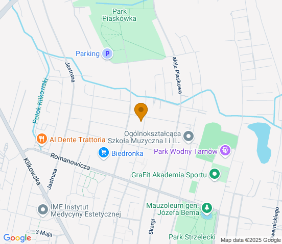 Mapa dojazdu do warsztatu samochodowego w miejscowości Tarnów
