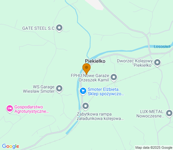 Mapa dojazdu do warsztatu samochodowego w miejscowości Tymbark