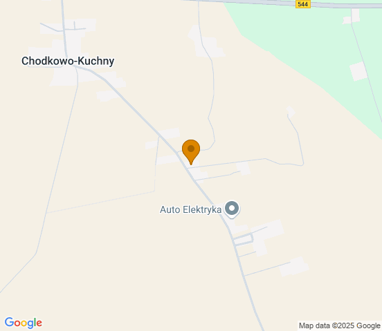 Mapa dojazdu do warsztatu samochodowego w miejscowości Chodkowo-Kuchny