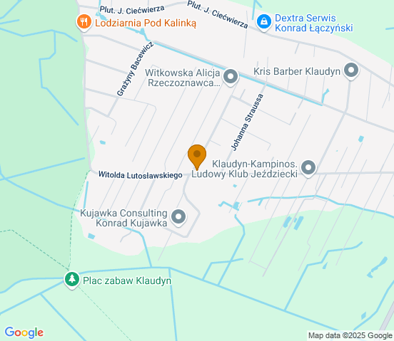 Mapa dojazdu do warsztatu samochodowego w miejscowości Klaudyn