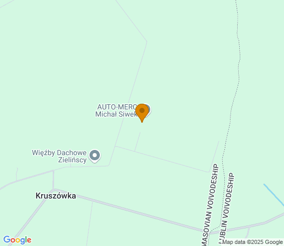 Mapa dojazdu do warsztatu samochodowego w miejscowości Miastków Kościelny
