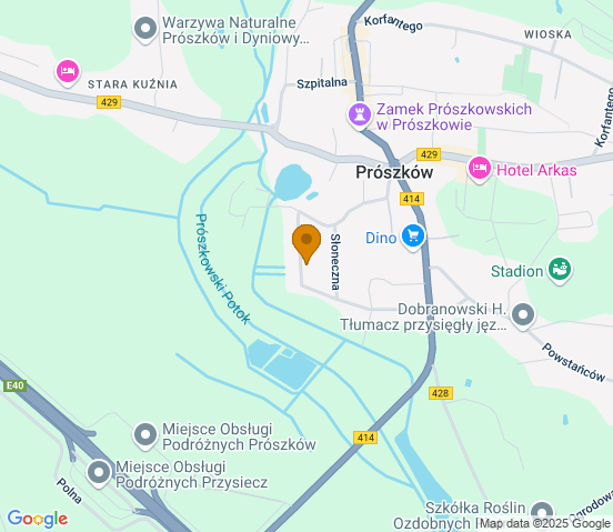 Mapa dojazdu do warsztatu samochodowego w miejscowości Folwark