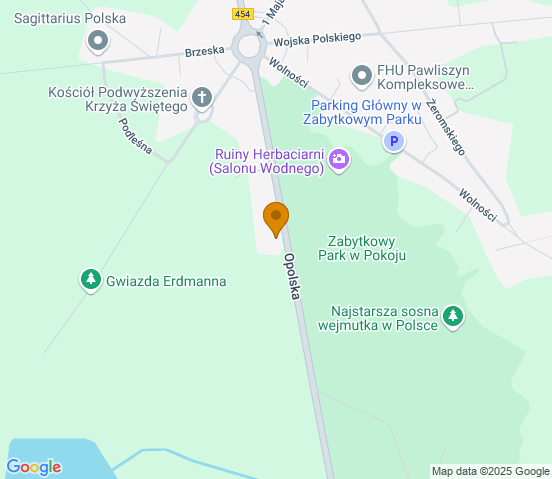 Mapa dojazdu do warsztatu samochodowego w miejscowości Pokój