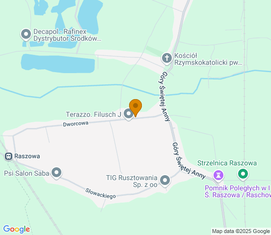 Mapa dojazdu do warsztatu samochodowego w miejscowości Raszowa