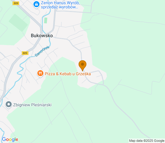 Mapa dojazdu do warsztatu samochodowego w miejscowości Bukowsko