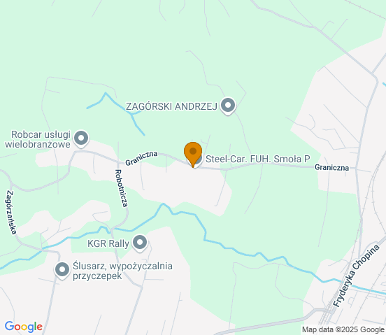Mapa dojazdu do warsztatu samochodowego w miejscowości Gorlice