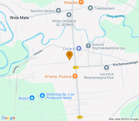 Mapa dojazdu do warsztatu samochodowego w miejscowości Łańcut