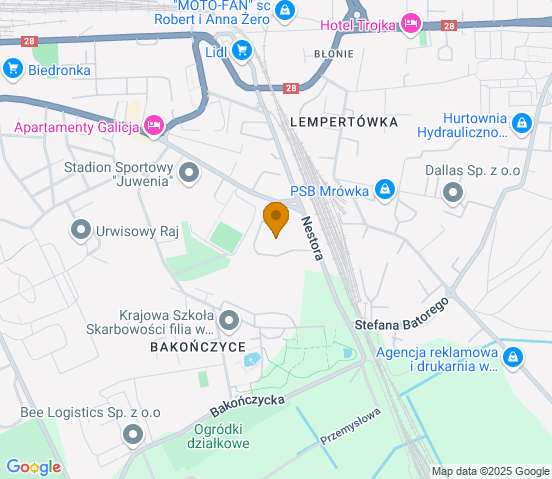 Mapa dojazdu do warsztatu samochodowego w miejscowości Przemyśl