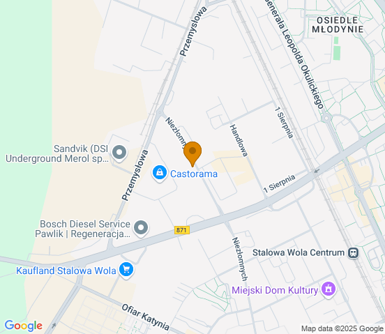 Mapa dojazdu do warsztatu samochodowego w miejscowości Stalowa Wola