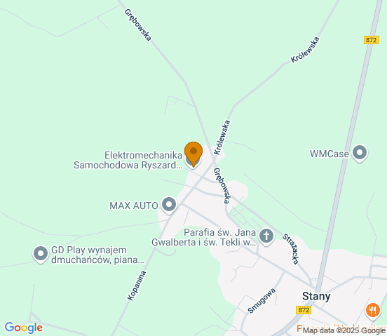 Mapa dojazdu do warsztatu samochodowego w miejscowości Stany