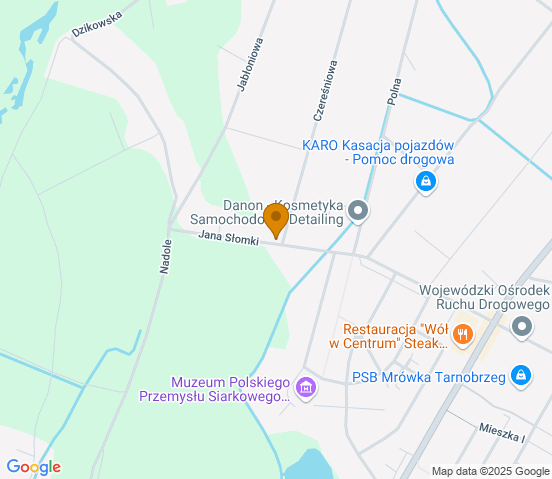 Mapa dojazdu do warsztatu samochodowego w miejscowości Tarnobrzeg