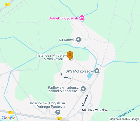 Mapa dojazdu do warsztatu samochodowego w miejscowości Tarnobrzeg