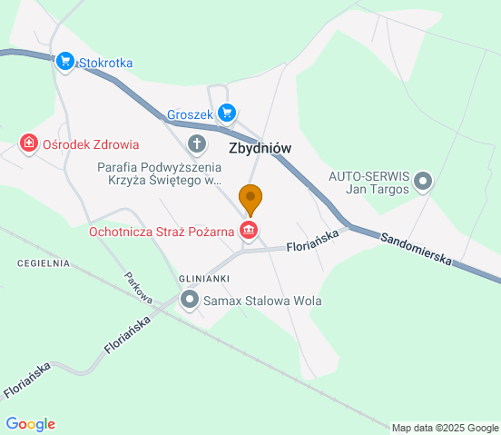 Mapa dojazdu do warsztatu samochodowego w miejscowości Zbydniów
