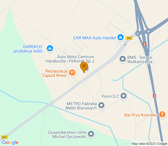 Mapa dojazdu do warsztatu samochodowego w miejscowości Augustów