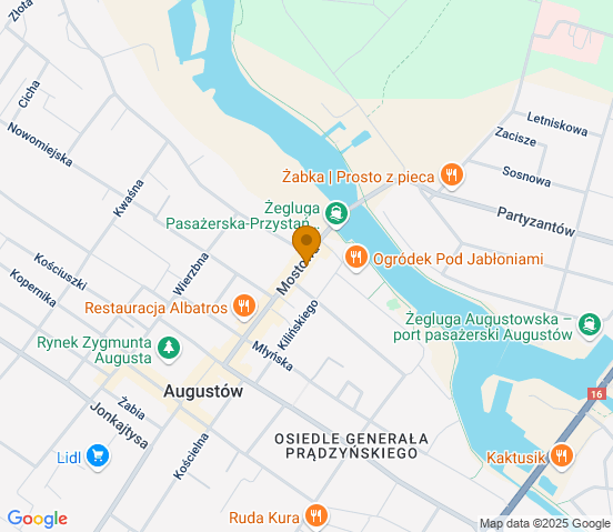 Mapa dojazdu do warsztatu samochodowego w miejscowości Augustów