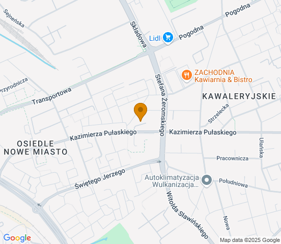 Mapa dojazdu do warsztatu samochodowego w miejscowości Białystok