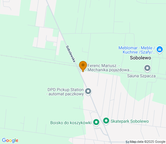 Mapa dojazdu do warsztatu samochodowego w miejscowości Białystok