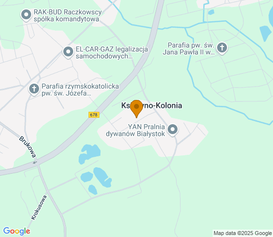 Mapa dojazdu do warsztatu samochodowego w miejscowości Kleosin
