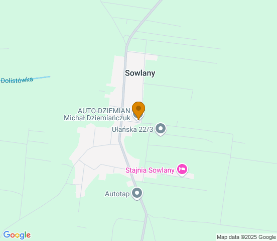 Mapa dojazdu do warsztatu samochodowego w miejscowości Sowlany